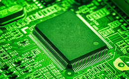 central processor chip on Circuit board, technology concept